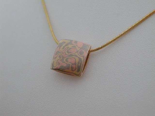 square mokume pendant
